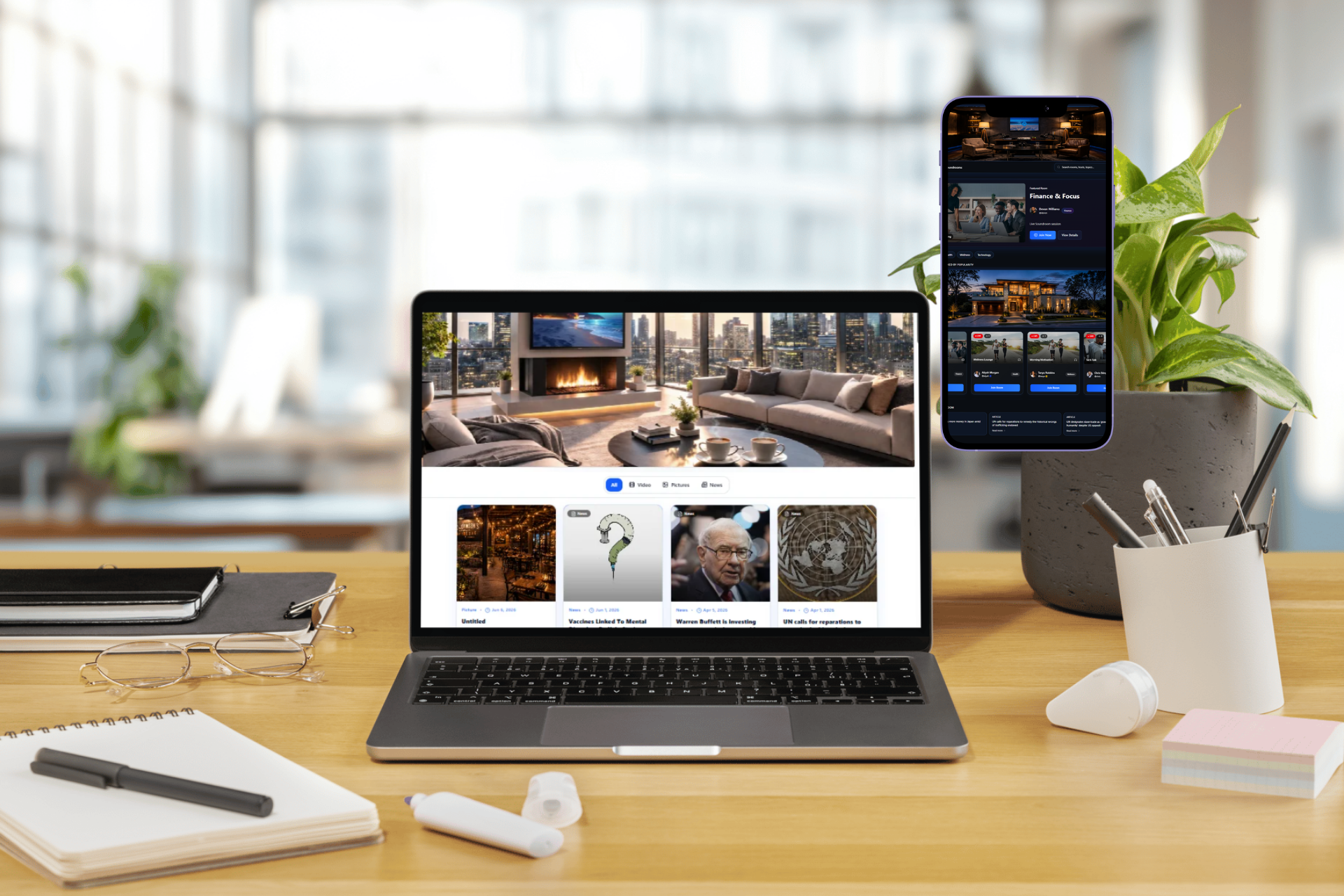 ECCOOZS on laptop and phone